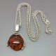 Chunky Amber and Sterling Silver Modernist Pendant