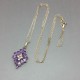 Light Gold and Amethyst Flower Detail Necklace 