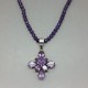 Amethyst Bead and Sterling Silver Pendant Necklace