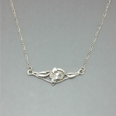 Sterling Silver Floral Necklace UK
