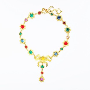 Stunning and Rare Yves Saint Laurent Multi Colour Star Crystal Drop Necklace