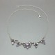 Amethyst Flower and Sterling Silver Link Necklace