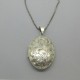 Oval Engraved Openable 1979 Floral Sterling Silver Locket