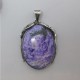 Charoite and Sterling Silver Arts and Crafts Style Pendante Blue John and Sterling Silver Arts and Crafts Style Pendant