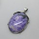 Charoite and Sterling Silver Arts and Crafts Style Pendant