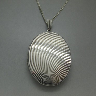 Large Sterling Silver Oval Locket 