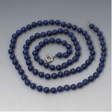 Long Blue Lapis Lazuli Beads Set 33 Inches