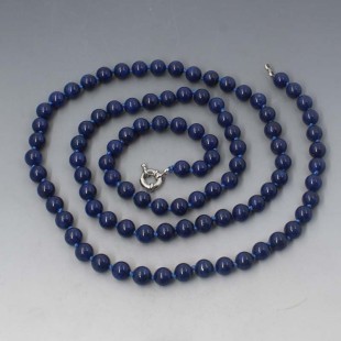 Long Blue Lapis Lazuli Beads Set 33 Inches