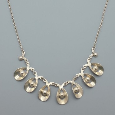 Hermann Siersbol Silver Modernist  Necklace