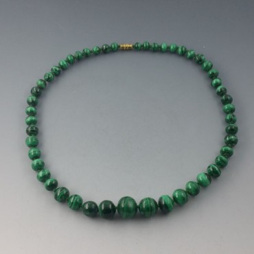  Vintage Green Malachite Beads Set