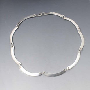 Italian Smooth Silver Links Necklace