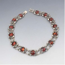 NE FROM Amber and Silver Necklace