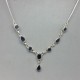 Tanzanite and Sterling Silver Drop Necklace