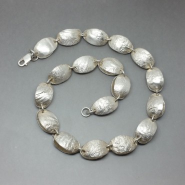 Beautiful Textured Sterling Silver Link Necklace