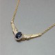 Stunning Blue Sapphire , Crystal and Gold Vermeil Necklace