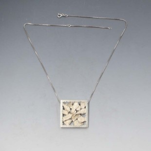 Square Silver Modernist Pendant