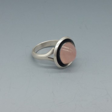 NE FROM Pink Rose Quartz Silver Ring