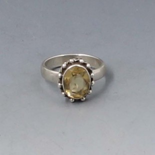 Oval Citrine and Sterling Silver Ring