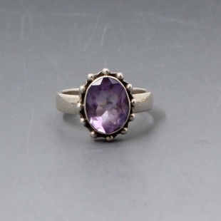 Vintage Amethyst and Silver Ring  UK Size L or L 1/2