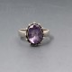 Amethyst and Silver Decorative Ring
