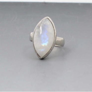 Moonstone Oval Silver Ring