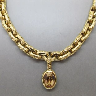 Christian Dior Citrine Crystal Chunky Necklace