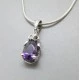 Small Amethyst and Sterling Silver Pendant