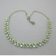 Green Enamel Heart and Crystal Necklace