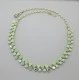 1960's Green Enamel Heart and Crystal Necklace