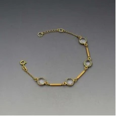 Clear Quartz and Gold Vermeil Bezel Bracelet