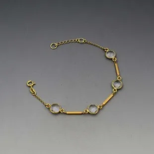 Clear Quartz and Gold Vermeil Bar Bezel Bracelet