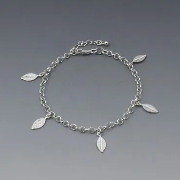 Sterling Silver Leaves Bracelet