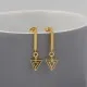 Art Deco Gold Vermeil Triangle Short Chain Drop Earrings