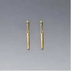 Gold Vermeil Bar Earrings