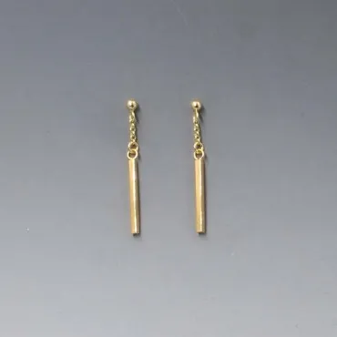 Gold Vermeil Bar Earrings