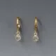 Gold Hoop Clear Quartz Earrings