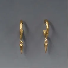 Gold Hoop Spike Earrings