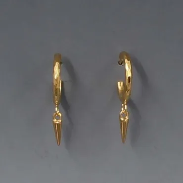 Gold Hoop Spike Earrings