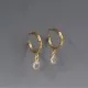 Gold Hoop Clear Quartz Earrings