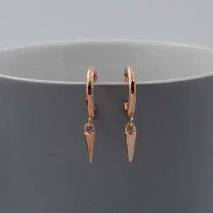 Rose Gold Hoop Spike Earrings