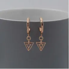 Rose Gold Hoop Deco Earrings