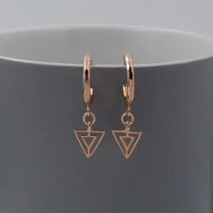 Rose Gold Hoop Deco Earrings