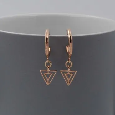 Rose Gold Hoop Deco Earrings
