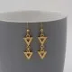 Gold Triangle Art Deco Style Earrings