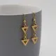 Gold Triangle Art Deco Style Earrings