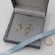 Rainbow Moonstone and Gold Circle Earrings