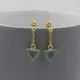  Aquamarine Quartz Triangles and Gold Vermeil Earrings
