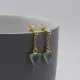  Aquamarine Quartz Triangles and Gold Vermeil Earrings
