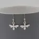 Delicate Sterling Silver Bumblebee Drop Earrings