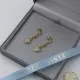 Rainbow Moonstone Triangles Gold Drop Earrings
